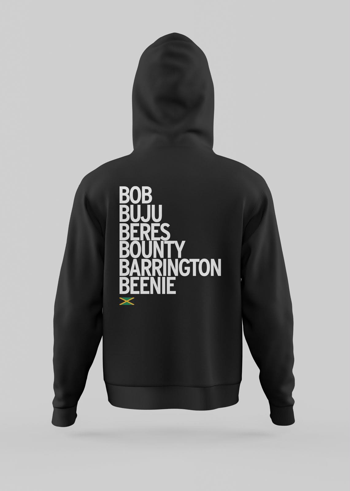Black Heroes hoodie, back view